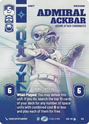 Admiral Ackbar - Assume Attack Coordinates (Prestige) (822) - Ashes of the Empire、Fantasy Flight Games、kayou