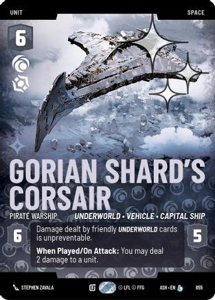 Gorian Shard's Corsair - Pirate Warship (Prestige Foil) (855) - Ashes of the Empire Foil、Fantasy Flight Games、kayou