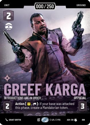 Greef Karga - Introductions are in Order (Serialized) (896) - Ashes of the Empire Foil、Fantasy Flight Games、kayou