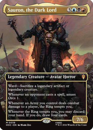 Sauron, the Dark Lord (Borderless) (HOC-036) - The Hobbit Foil、Wizards of the Coast、kayou