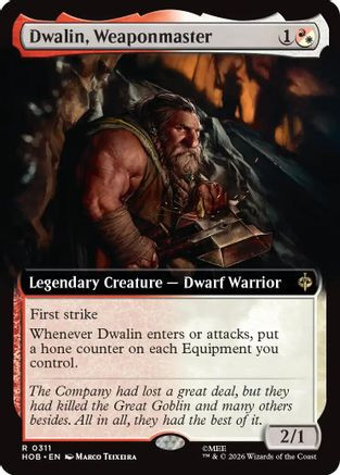 Dwalin, Weaponmaster (Extended Art) (HOB-311) - The Hobbit Foil、Wizards of the Coast、kayou