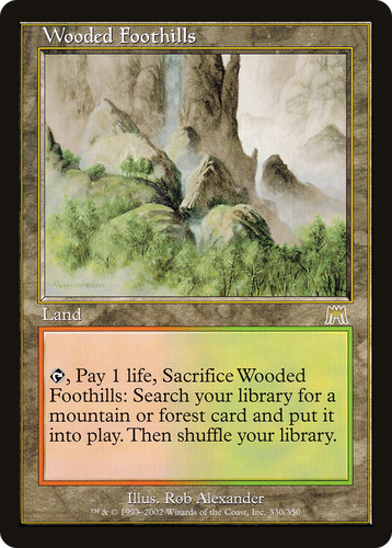 Wooded Foothills (ONS-330) - Onslaught (HP)、Wizards of the Coast、kayou