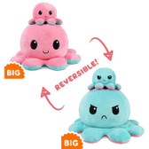 TeeTurtle: Big Reversible Octopus Plush - Pink & Turquoise