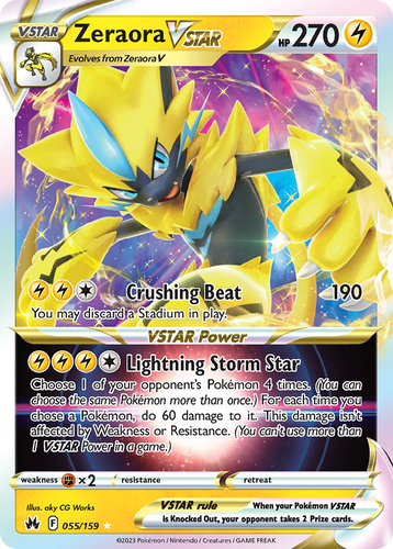 Zeraora VSTAR 55/159 - Crown Zenith Holofoil - Game Nerdz