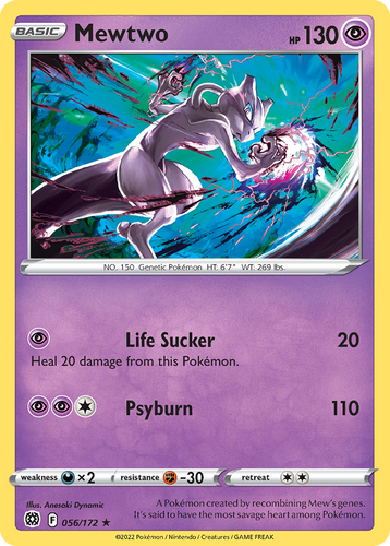 mewtwo pokemon card 056 172 Amazon.com: Mewtwo - 056/172 - Rare - Reverse Holo main image 1