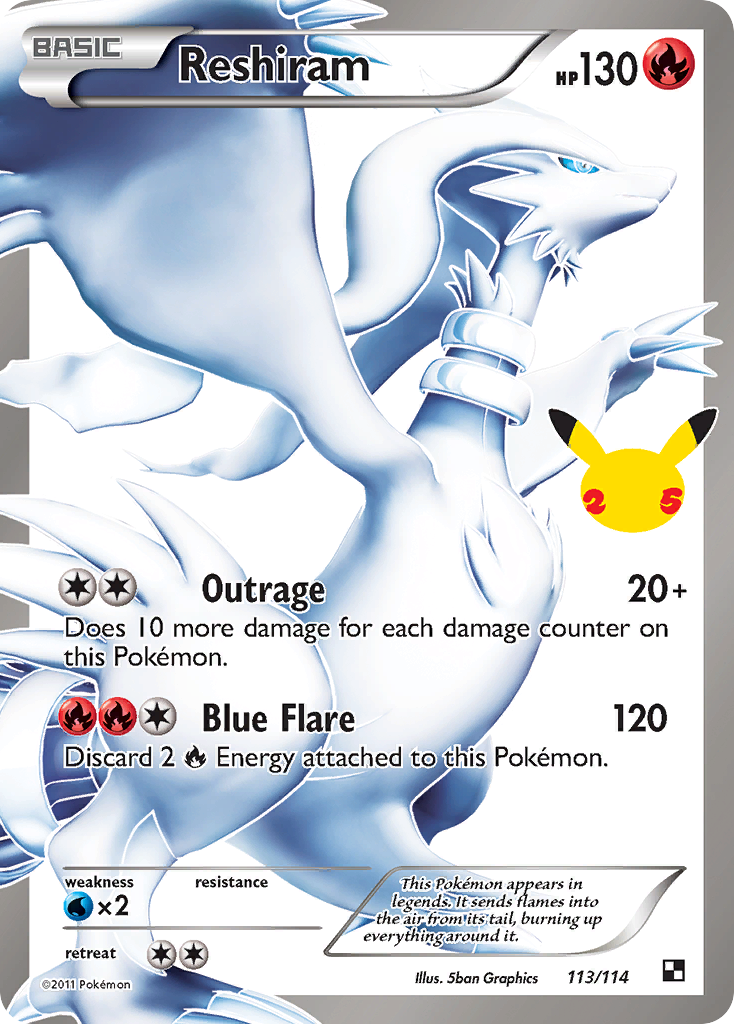 Reshiram 113/25 - Celebrations Classic Collection Holofoil - Game