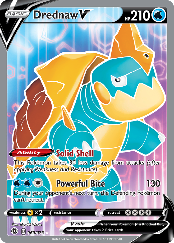 drednaw vmax pokemon card 2020 Pokmon Champions Path FA Secret Rainbow Rare 75/73 PSA 9 variation to centering Drednaw VMAX 75/73 - Champions