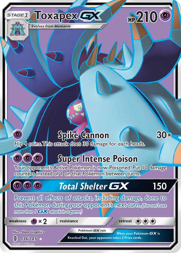 Toxapex-GX 136/145 - Guardians Rising Holofoil - Game Nerdz