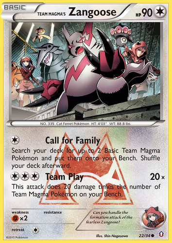 Team Magma's Zangoose 22/34 - Double Crisis Reverse Holofoil