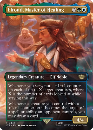Magic the Gathering Lord of the Rings Tales of Middle-Earth Rare Elrond, Master of Healing #447 [Scene Card]