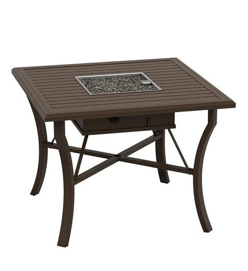 Tropitone Banchetto Collection 48 Square Counter Ht Gas Firepit Table