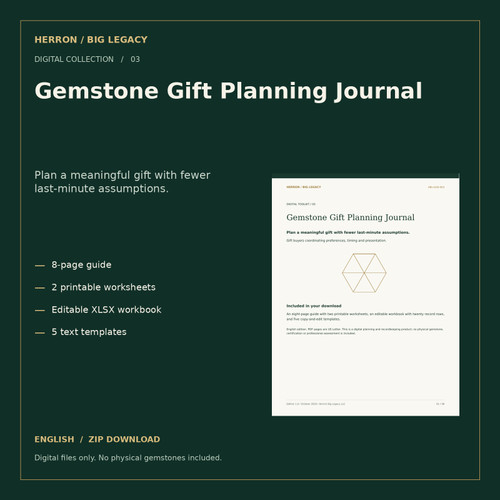 Gemstone Gift Planning Journal digital toolkit cover