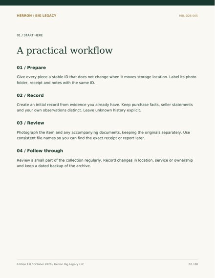 Sample collection archive worksheet