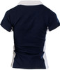 Ladies New Contrast Style Rugby Shirt Short Sleeve In Navy Size Small