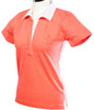 Ladies Stretch Style Rugby Shirt In Melon Size Medium