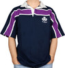 Scottish Rugby Shirt Purple Stripe Short Sleeve Navy