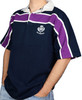 Scottish Rugby Shirt Purple Stripe Short Sleeve Navy