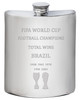 Brazil Fifa World Cup Champions Total Wins 6oz Hip Flask Pewter