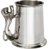 Pewter Tankard 1 Pint Plain Double Lines Lion Rampant Handle High Quality Pewter