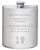 6oz Hip Flask English 1st Division & Premiership Titles, Manchester City
