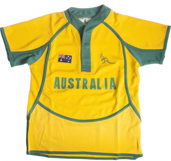 Kids Cool Dry Style Rugby Shirt In Australia Colours Size 7-8 Years