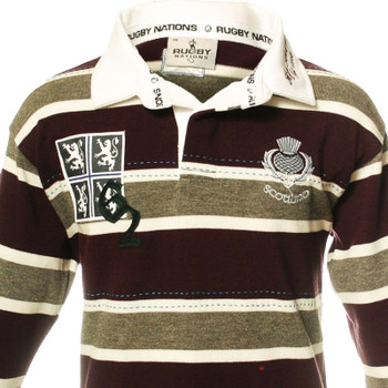 Boys And Girls Edinburgh Rugby Shirt For Kids In Purple Grey Long Sleeve 3-4 years