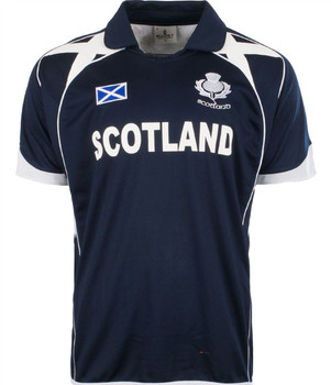 Cricket Top In Scotland Design With Saltire And Thistle Design In Navy Size Medium Cricket Top In Scotland Design With Saltire And Thistle Design In Navy Size Medium