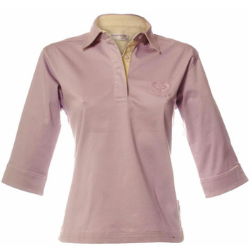 Ladies Stretch Style Rugby Shirt In Lavender-Lemon Size X-Large