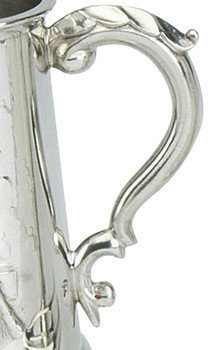 Pewter Tankard Handmade Embossed Football Soccer Player Scene Ornate Handle Ideal Footballing Gift