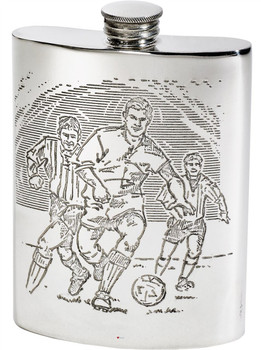 6oz Football Scene Kidney Flask* 6oz Football Scene Kidney Flask*