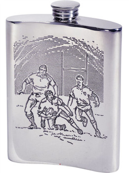 6oz Rugby Scene Kidney Flask* 6oz Rugby Scene Kidney Flask*