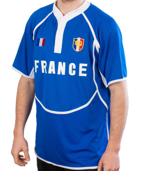 Gents Cooldry Style Rugby Shirt In France Colours Size