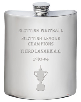 THIRD LANARK A.C. Scottish League Division One Titles 6oz Pewter Hip Flask