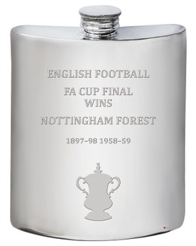 6oz Pewter Hip Flask FA Cup Total Wins Nottingham Forest