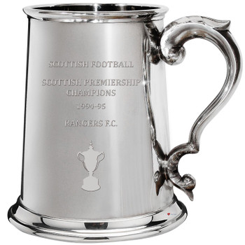 RANGERS F.C. 1994-95 Scottish Premiership Champions 1pt Pewter Tankard RANGERS F.C. 1994-95 Scottish Premiership Champions 1pt Pewter Tankard