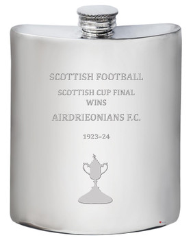 AIRDRIEONIANS F.C. Scottish Cup Total Wins History 6oz Pewter Hip Flask AIRDRIEONIANS F.C. Scottish Cup Total Wins History 6oz Pewter Hip Flask