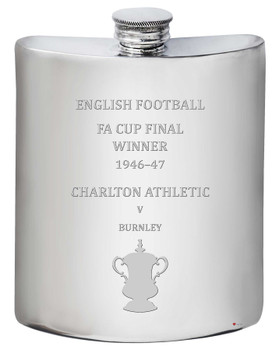 6oz Hip Flask FA Cup Winner Charlton Athletic 1946-47