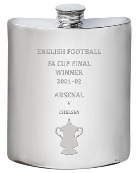 6oz Hip Flask FA Cup Winner Arsenal 2001-02