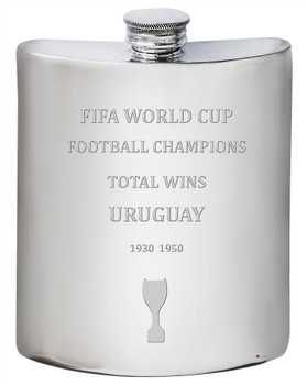 Uruguay Fifa World Cup Champions Total Wins 6oz Hip Flask Pewter Uruguay Fifa World Cup Champions Total Wins 6oz Hip Flask Pewter