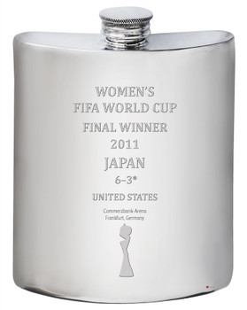 Japan Women's 2011 Fifa Wolrd Cup Winner 6oz Hip Flask Pewter