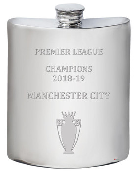 6oz Hip Flask Premier League Champions Manchester City 2018-19