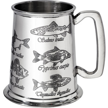 Pewter Tankard 1 Pint with Fish and Their Latin Names Pewter Tankard 1 Pint with Fish and Their Latin Names