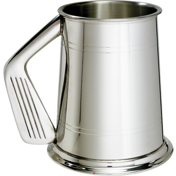Pewter Tankard 1 Pint Plain Double Lines Golf Club Handle High Quality Pewter