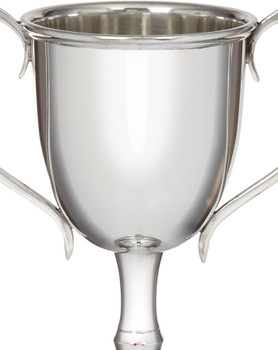 300mm Pewter Champions Sports Trophy on Integral Plinth Bright Polished Finish Ideal for Engraving Made in the UK
