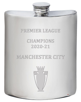 6oz Hip Flask Premier League Champions Manchester City 2020-21