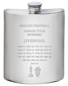 Liverpool 6oz Hip Flask English 1st Division & Premiership Titles