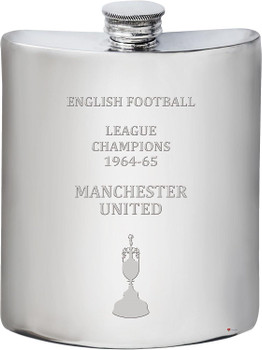6oz Hip Flask English 1st Division Champion Manchester United 1964-65