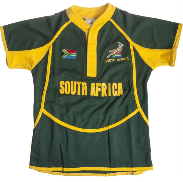 Kids Cool Dry Style Rugby Shirt In South Africa Colours Size 3-4 Years