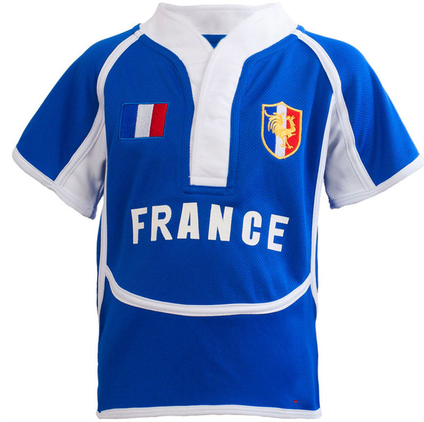 Kids Cool Dry Style Rugby Shirt In France Colours Size 7-8 Years