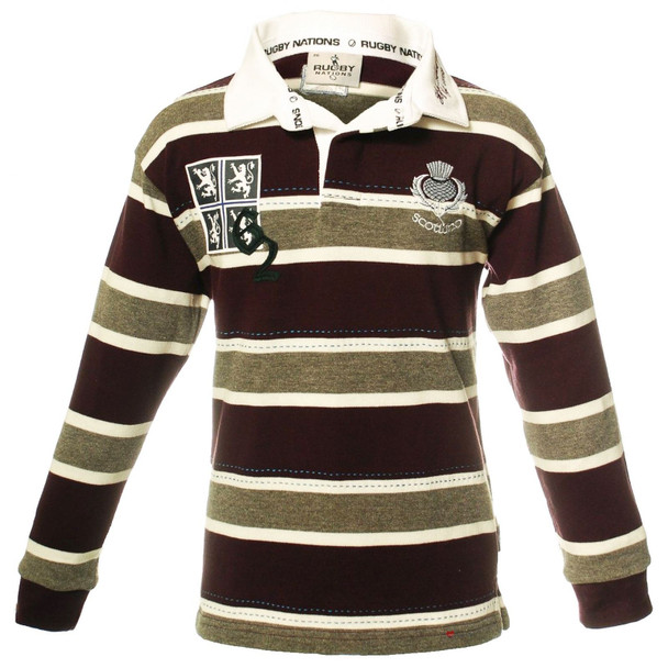 Boys And Girls Edinburgh Rugby Shirt For Kids In Purple Grey Long Sleeve 11-12 years